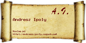 Andresz Ipoly névjegykártya